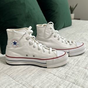 White Chuck Taylor Lift Platform Hightops